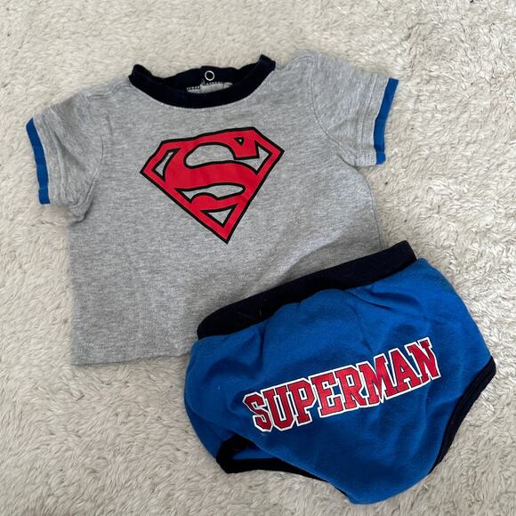 Superman Outfit Baby Boy 6 Months T Shirt Bloomers Shorties - Picture 7 of 7